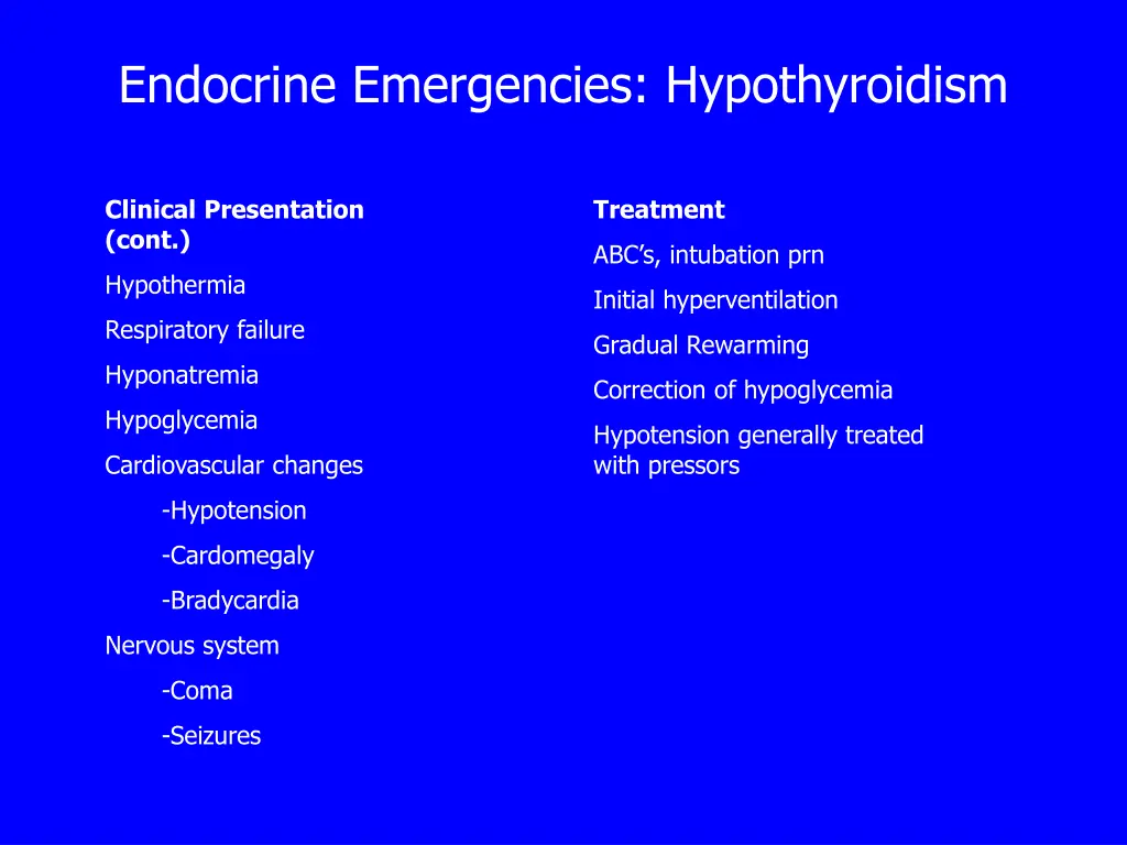 endocrine emergencies hypothyroidism 4