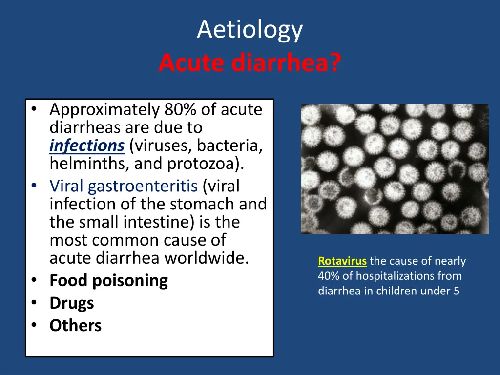 aetiology acute diarrhea