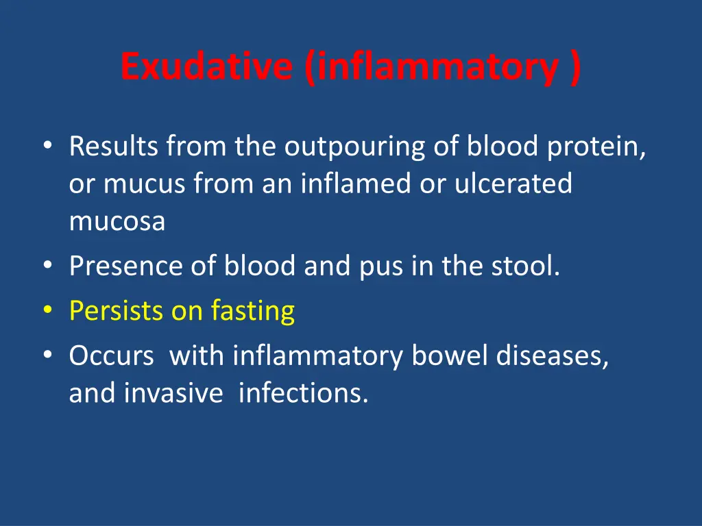 exudative inflammatory