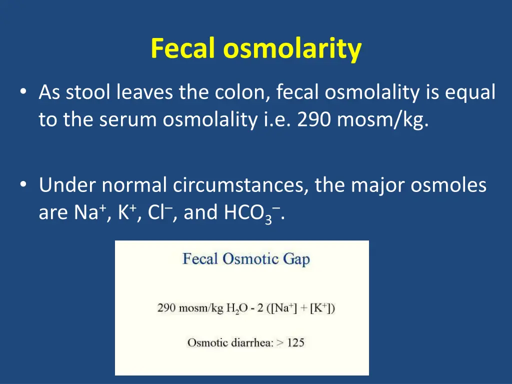 fecal osmolarity