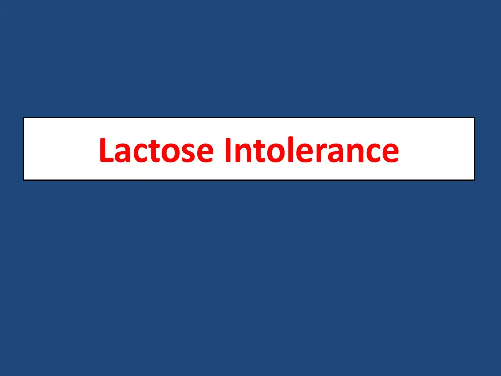 lactose intolerance