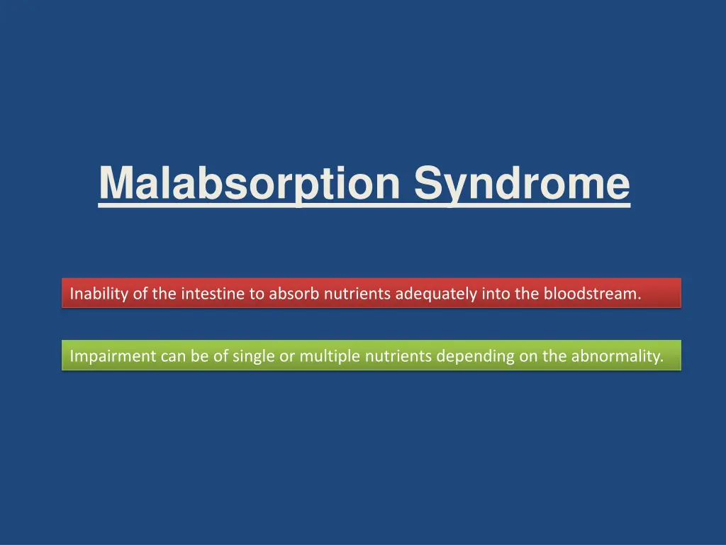 malabsorption syndrome