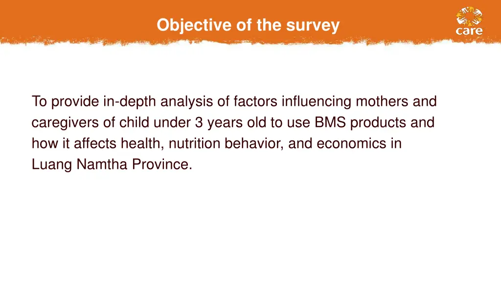 objective of the survey