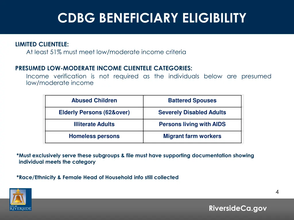 cdbg beneficiary eligibility cdbg beneficiary