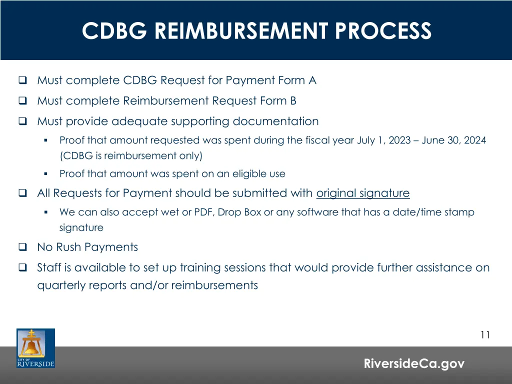 cdbg reimbursement process