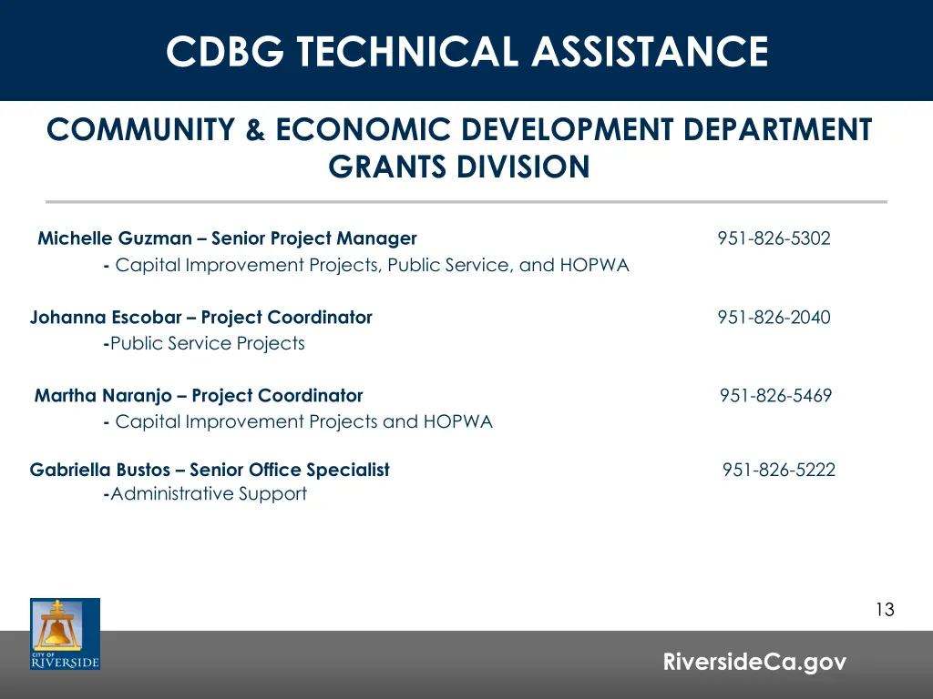 cdbg technical assistance