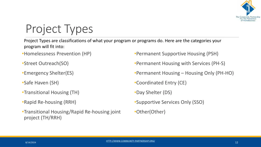 project types project types are classifications