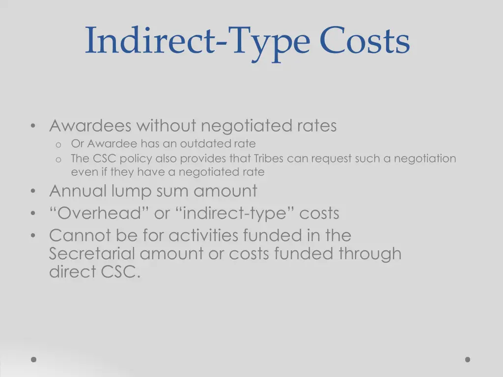 indirect type costs