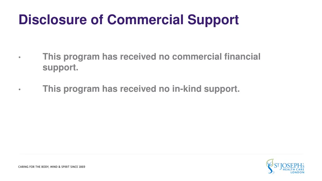 disclosure of commercial support