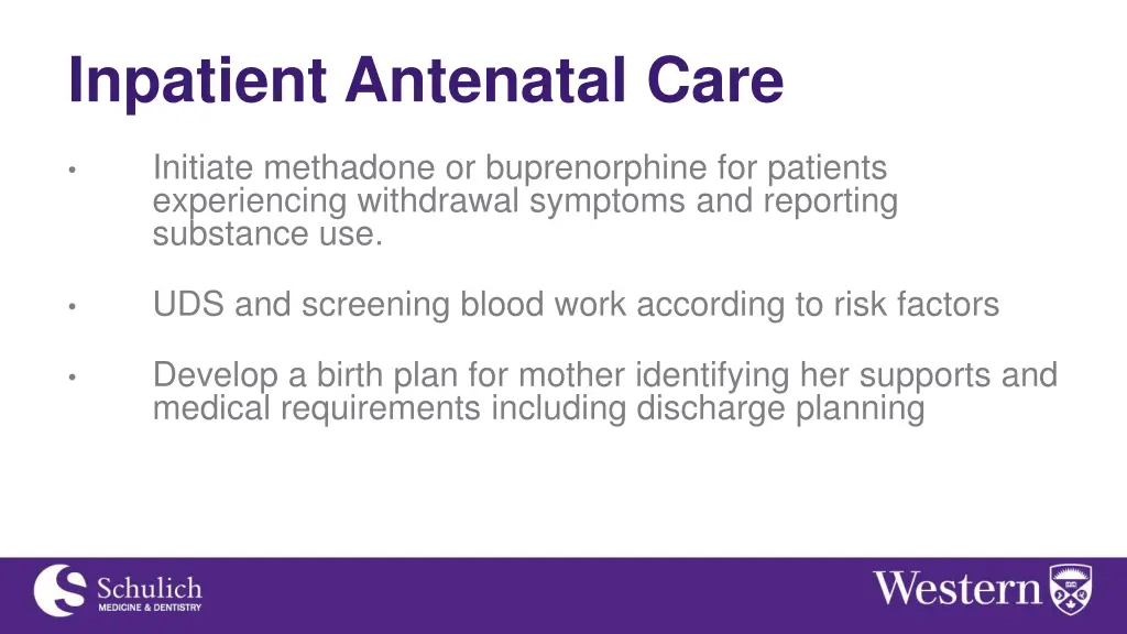 inpatient antenatal care