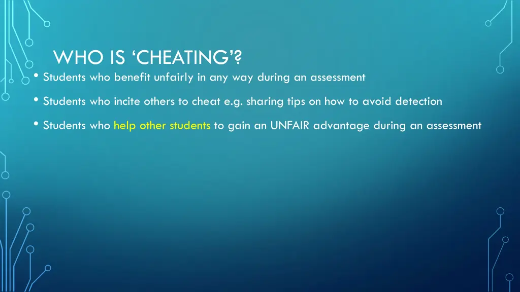 who is cheating students who benefit unfairly