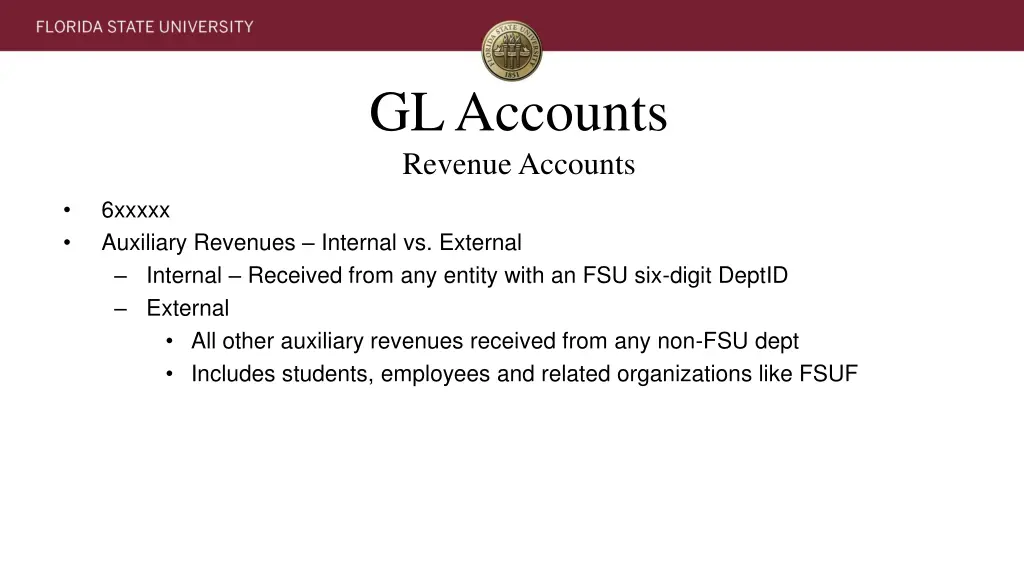 gl accounts revenue accounts