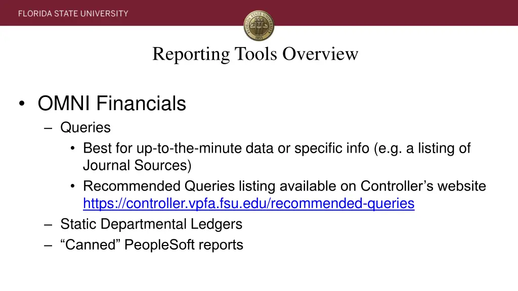 reporting tools overview