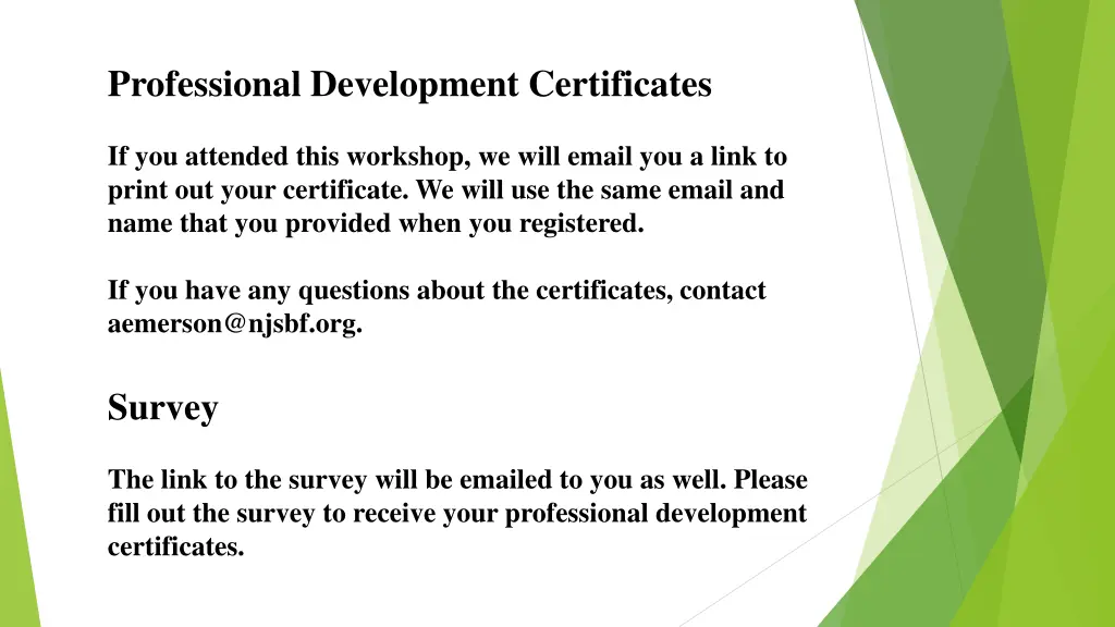 professional development certificates