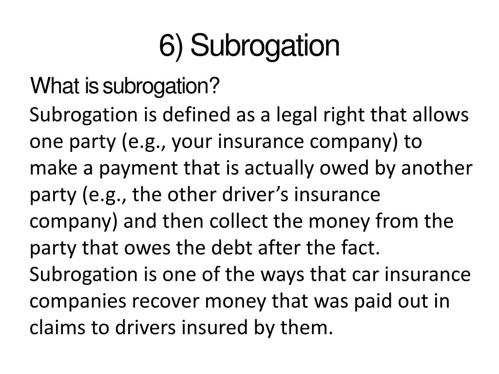 6 subrogation