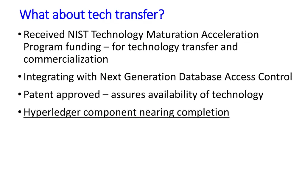 what about tech transfer what about tech transfer