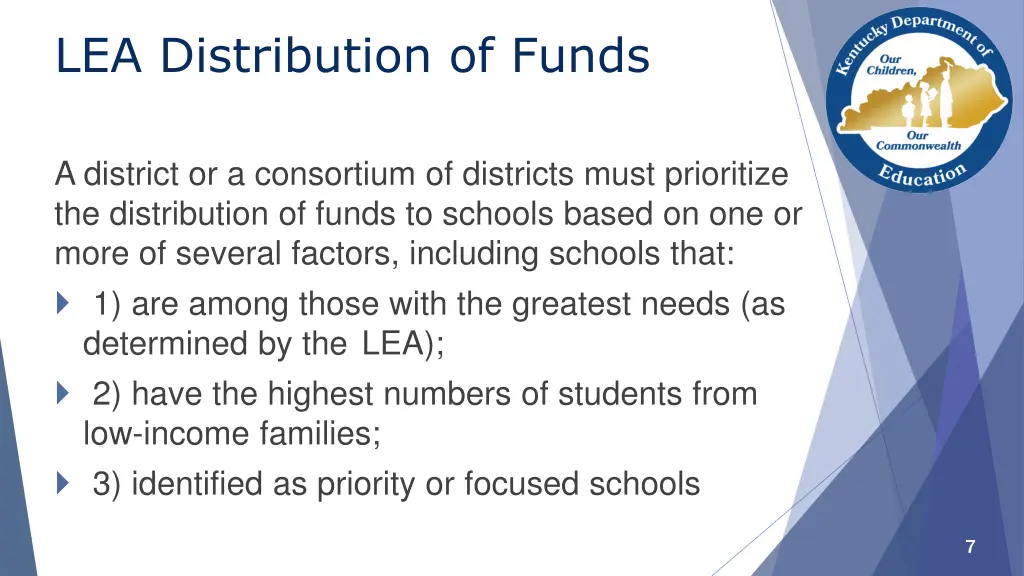 lea distribution of funds