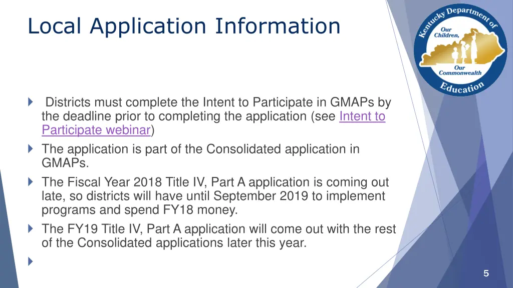 local application information