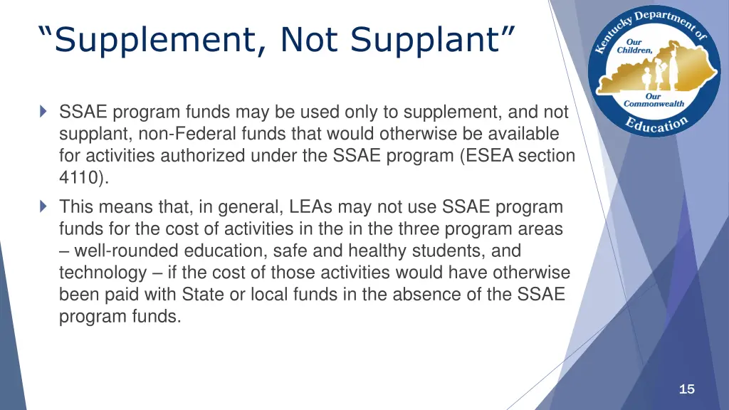 supplement not supplant