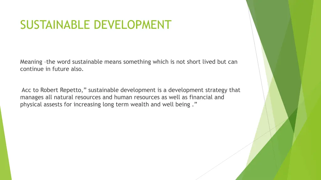 sustainable development