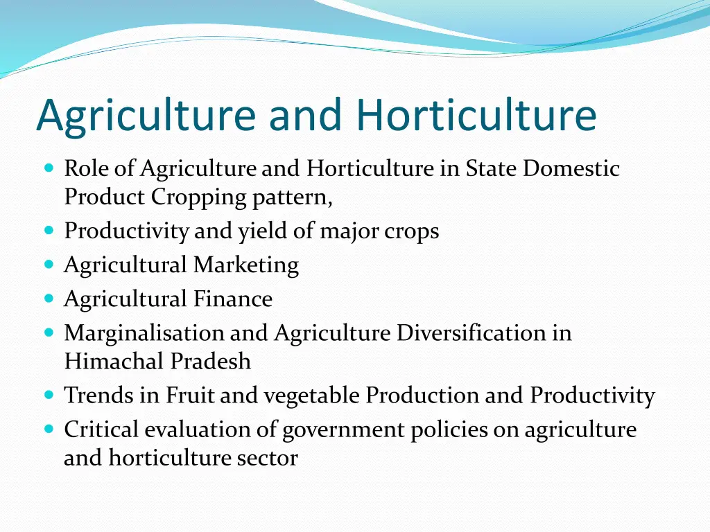 agriculture and horticulture