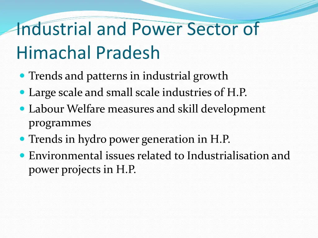 industrial and power sector of himachal pradesh