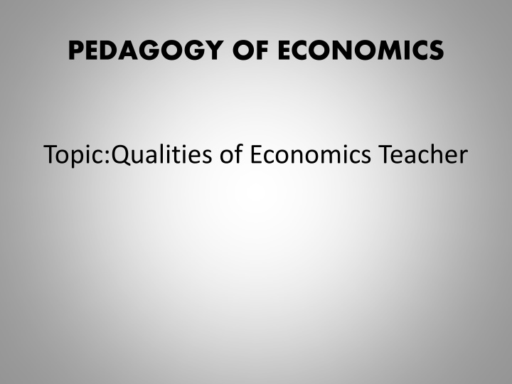 pedagogy of economics