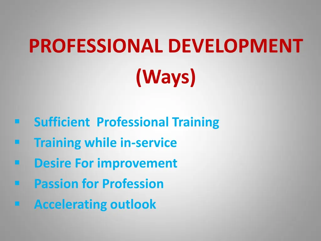 professional development ways