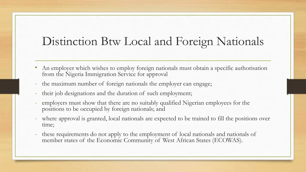 distinction btw local and foreign nationals