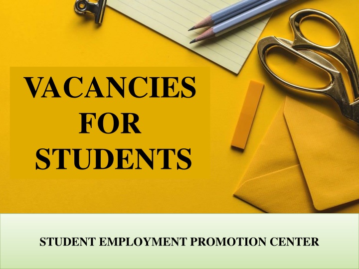 vacancies for students