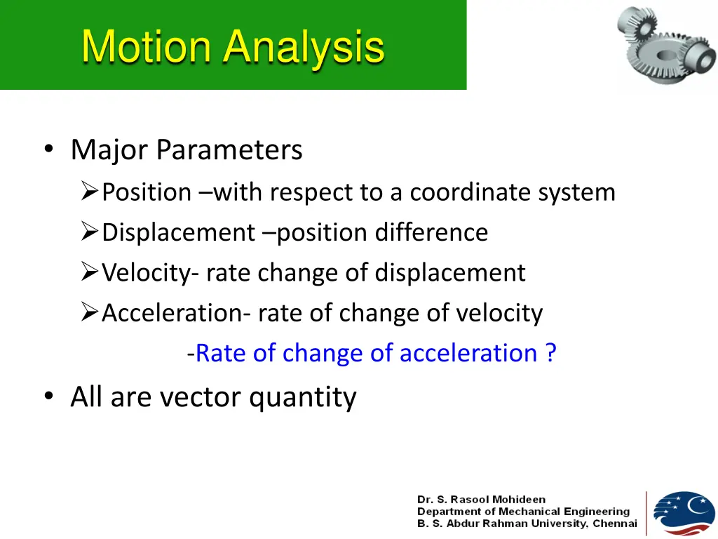 motion analysis