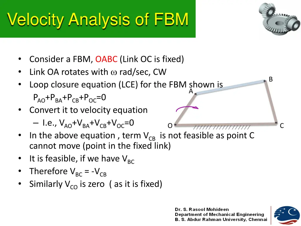 velocity analysis of fbm