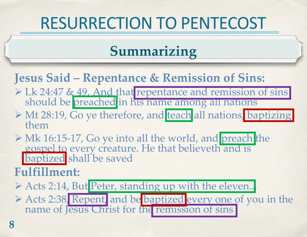 resurrection to pentecost 1