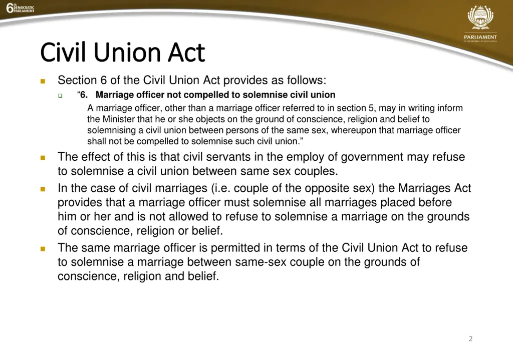 civil union act civil union act section