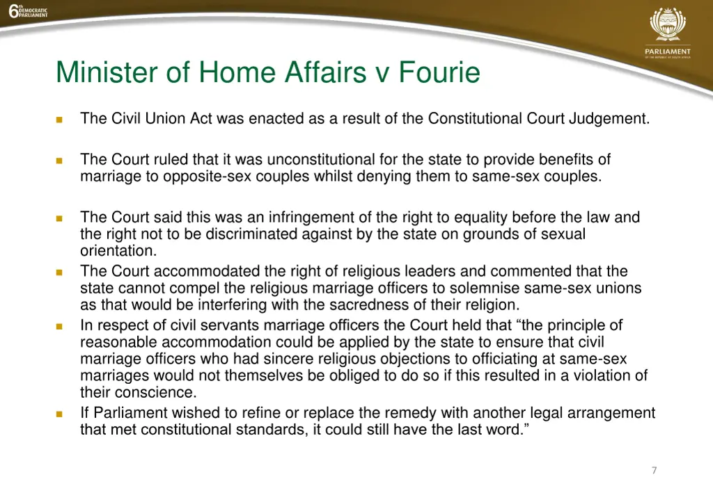 minister of home affairs v fourie