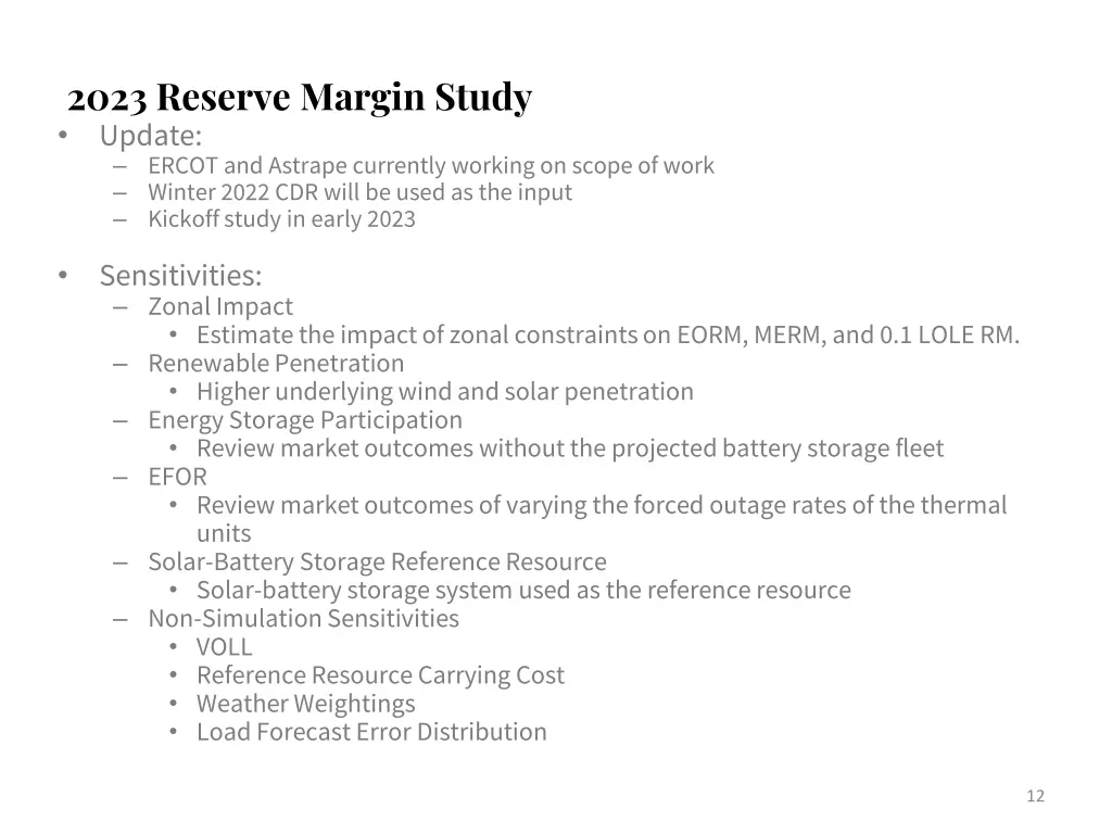 2023 reserve margin study update ercot