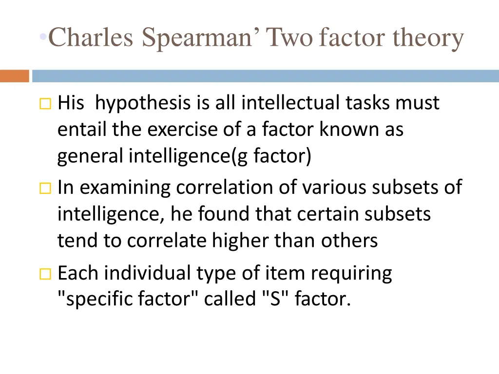 charles spearman two factor theory