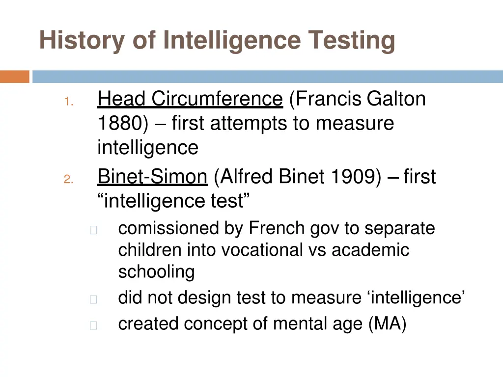 history of intelligence testing