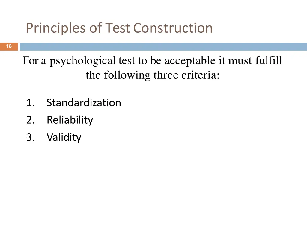 principles of test construction