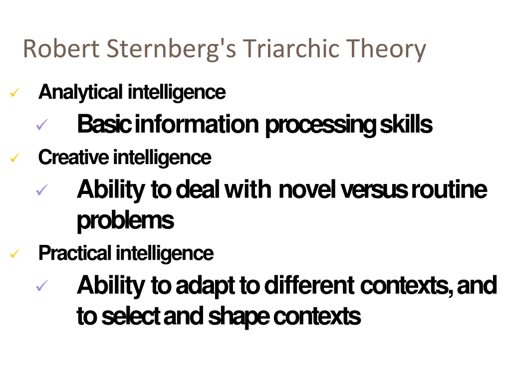 robert sternberg s triarchic theory