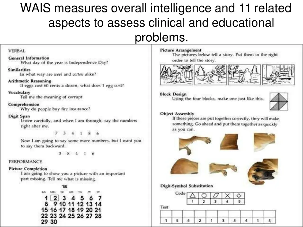 wais measures overall intelligence and 11 related