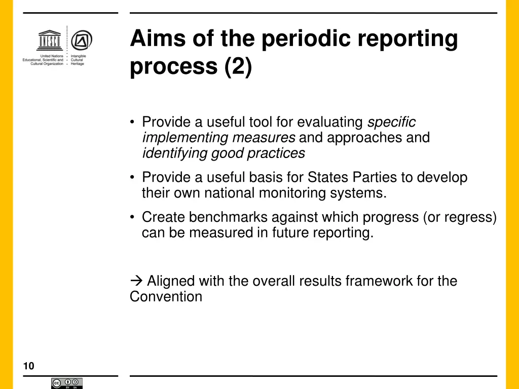 aims of the periodic reporting process 2