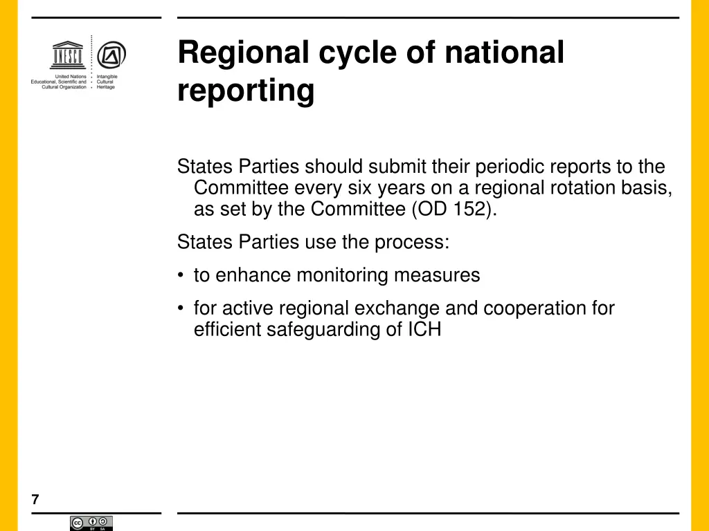 regional cycle of national reporting