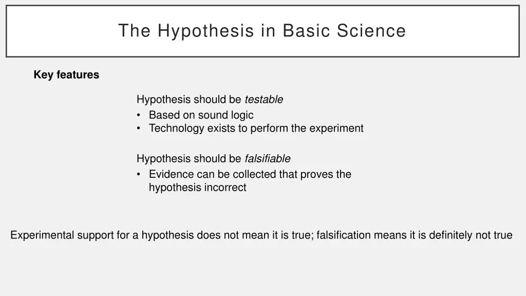 the hypothesis in basic science 3