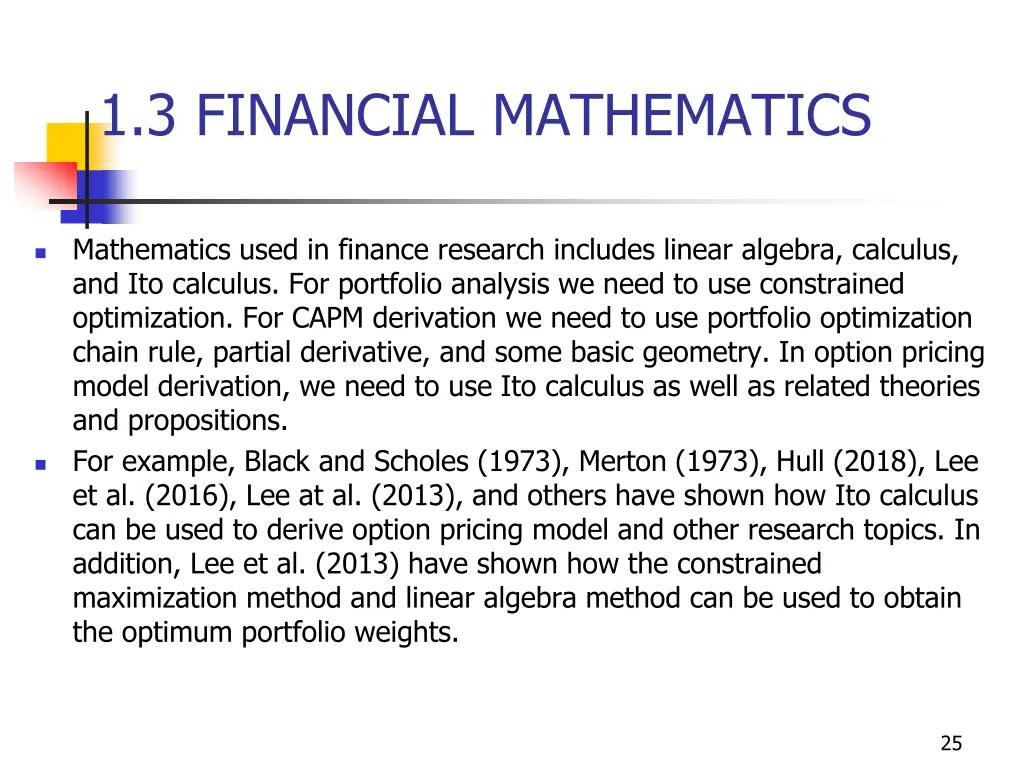 1 3 financial mathematics