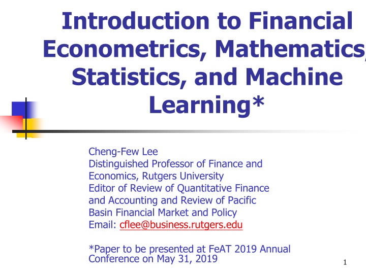 introduction to financial econometrics