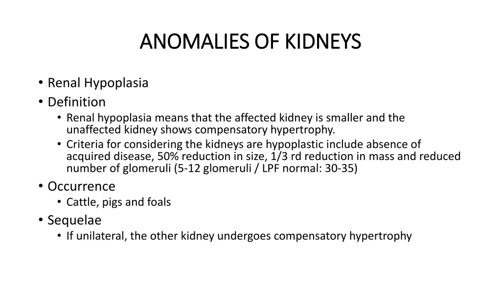 anomalies of kidneys anomalies of kidneys 3