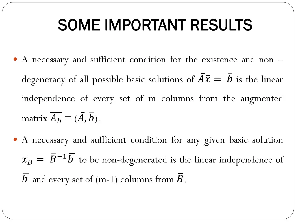 some important results some important results