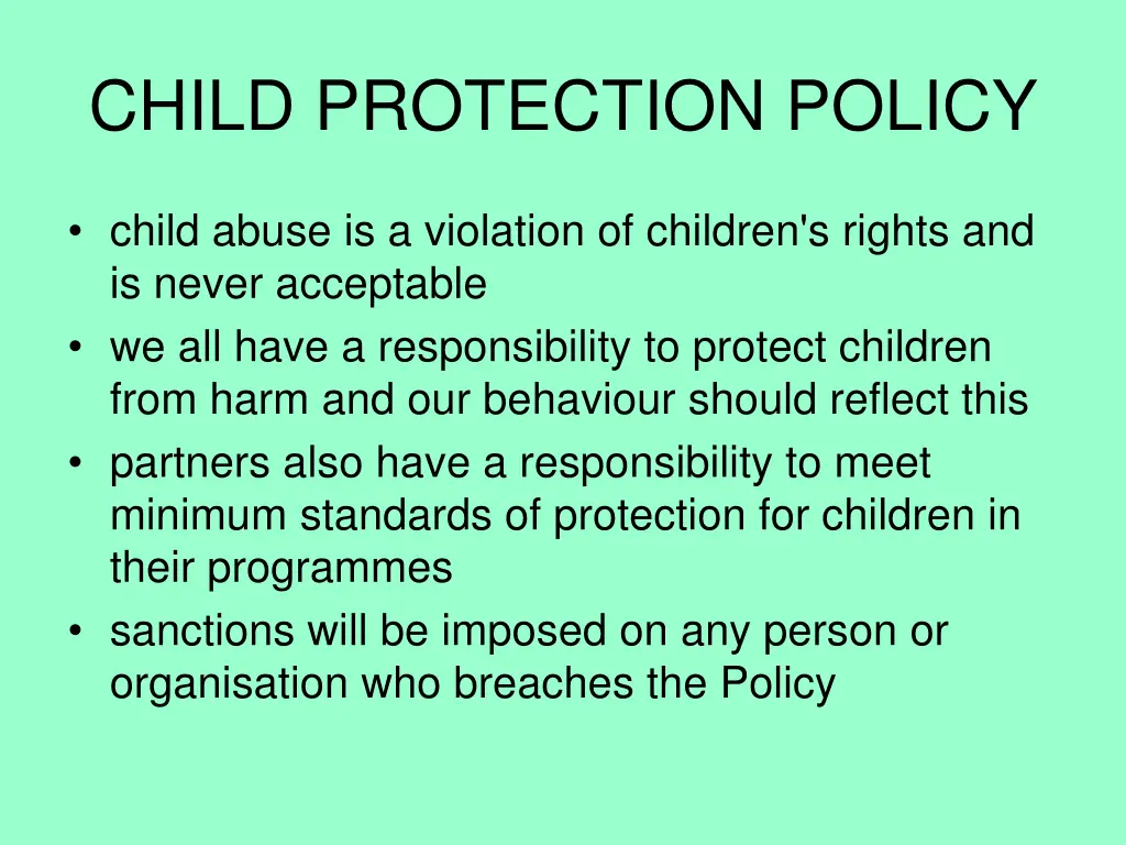 child protection policy