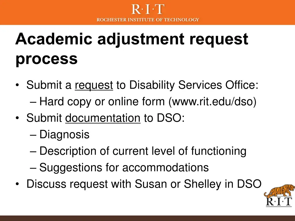 academic adjustment request process